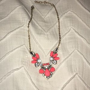 J•Crew pink & rhinestone statement necklace